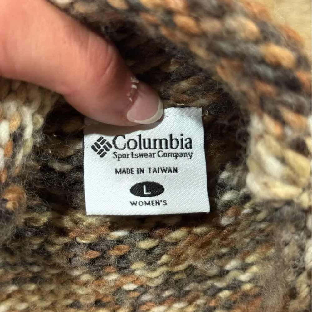 Columbia Multicolor Knit Sweater Turtleneck Wool Blend Size Large - Picture 2 of 6